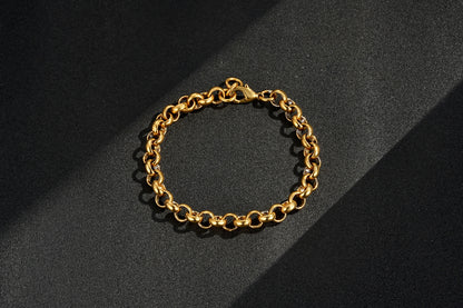 8mm Gold Belcher Bracelet – Classic 8 Inches, Smooth Pattern