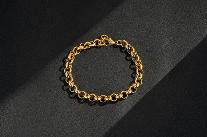 8mm gold smooth belcher bracelet 8 inch