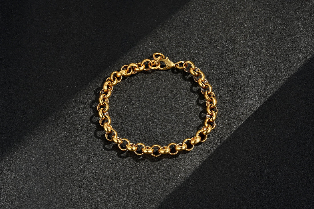 🎁 8mm Gold Belcher Bracelet Classic 8 Inches, Smooth Pattern (100% off)
