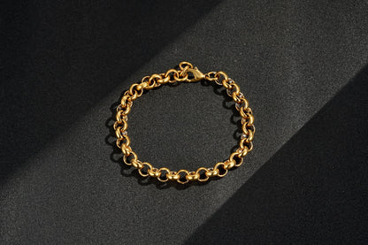 🎁 8mm Gold Belcher Bracelet Classic 8 Inches, Smooth Pattern (100% off)