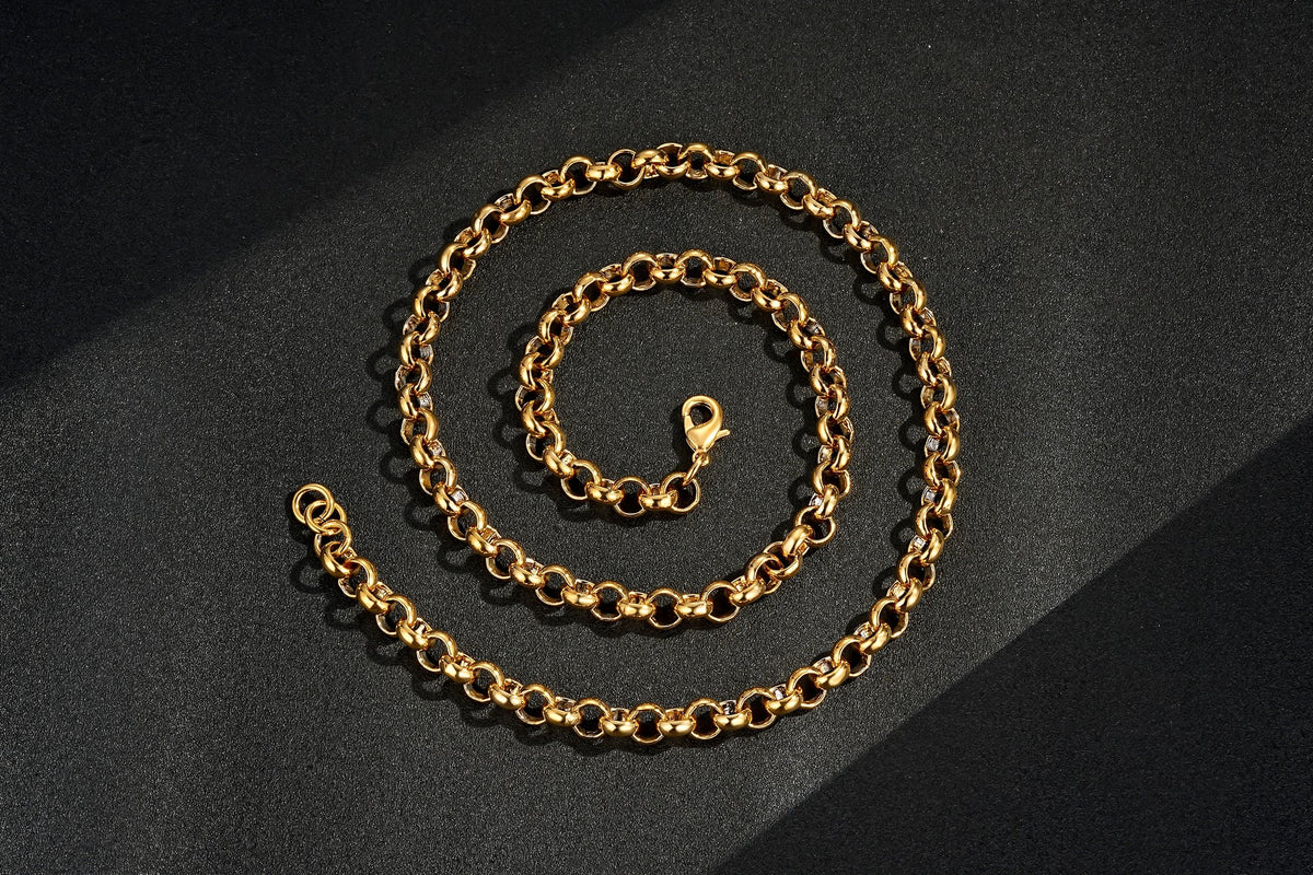 8mm gold smooth belcher chain 24 inch