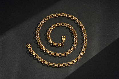 8mm gold smooth belcher chain 24 inch
