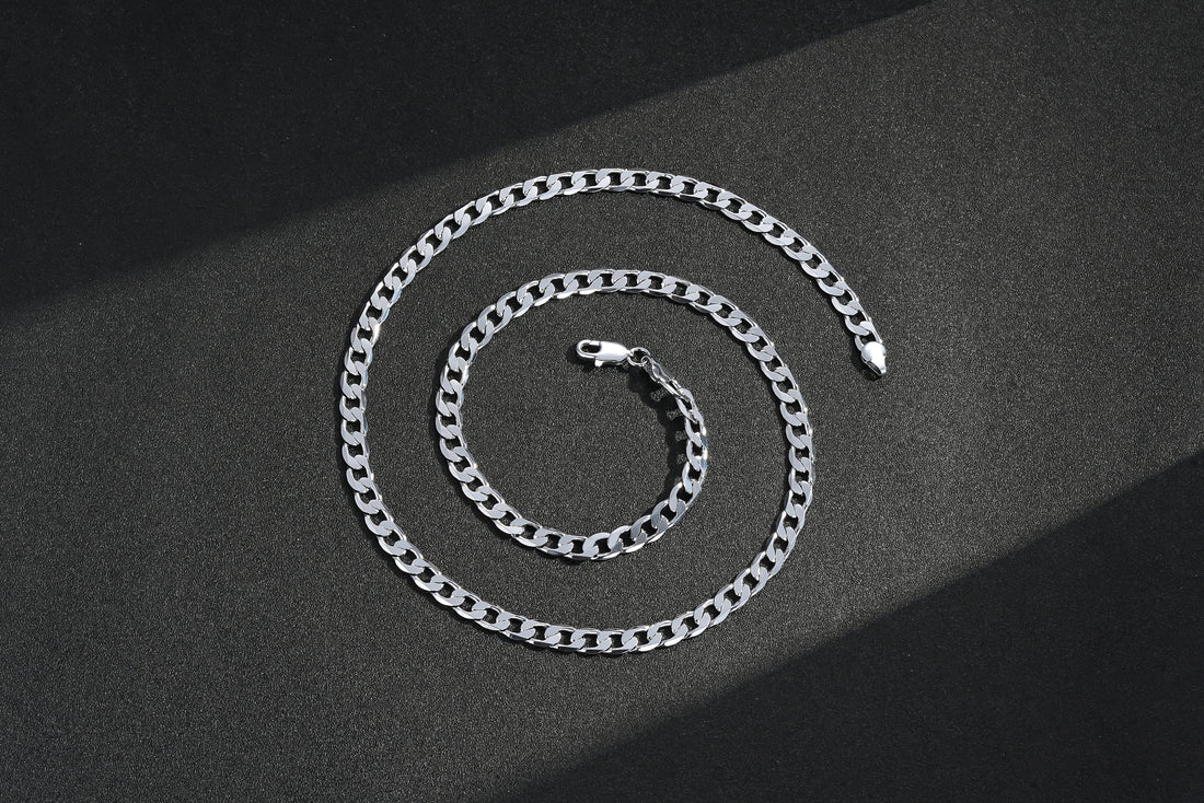 6mm Silver Cuban Curb Chain – High Polish Finish – Available in 20 & 24 Inches