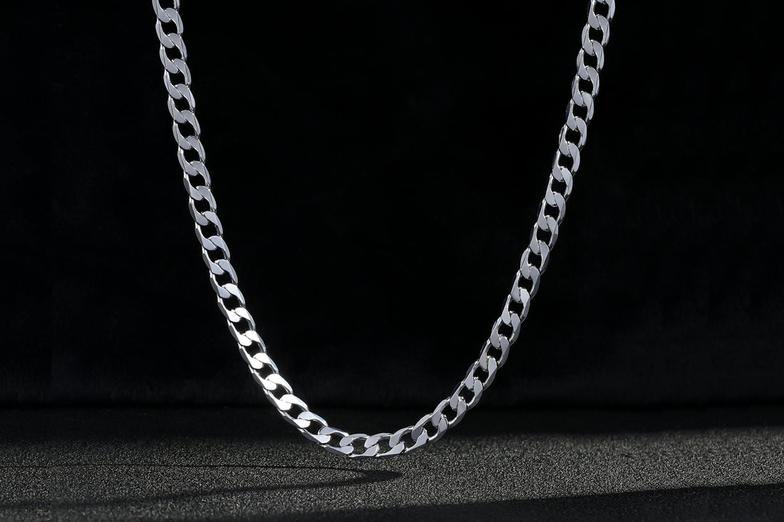 6mm Silver Cuban Curb Chain – High Polish Finish – Available in 20 & 24 Inches