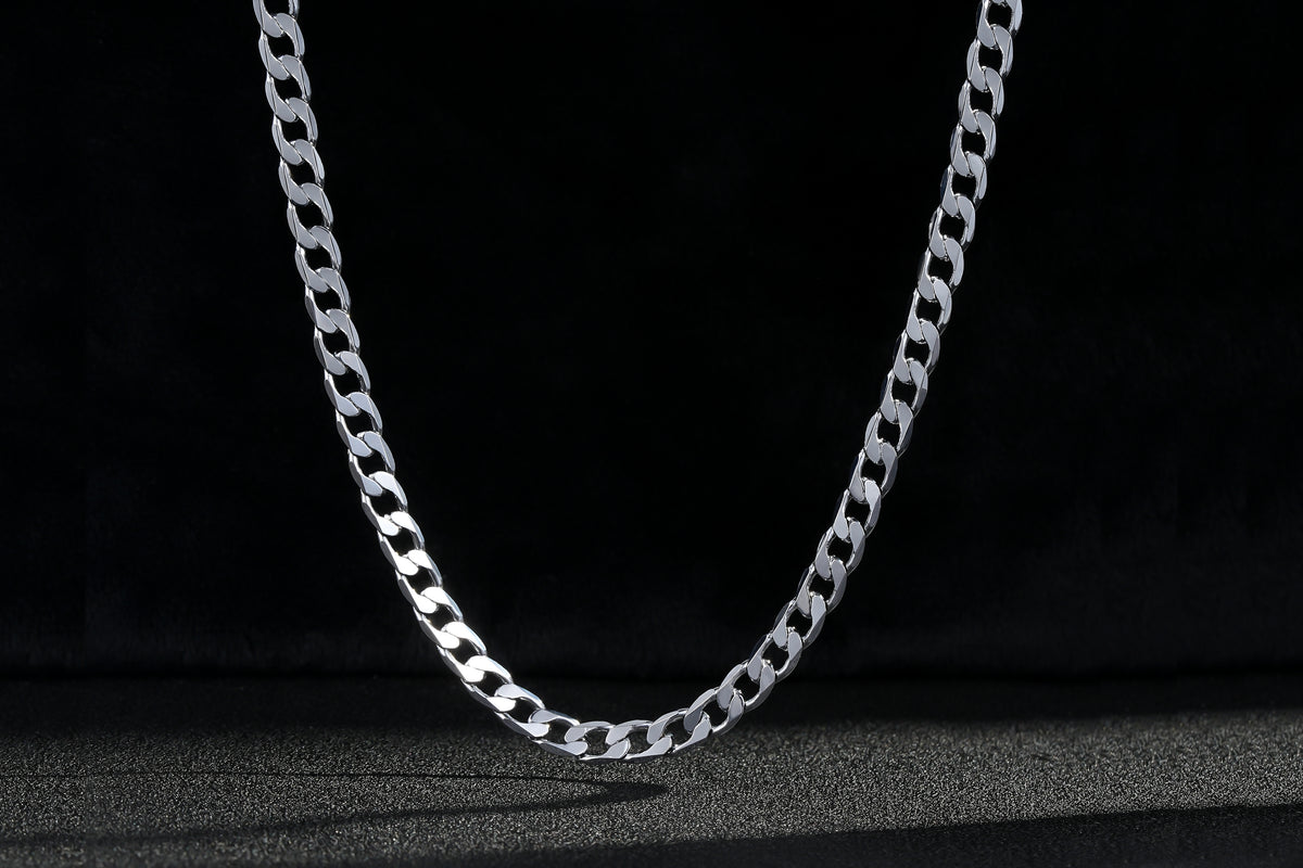 Silver Curb Chain Necklace 6mm
