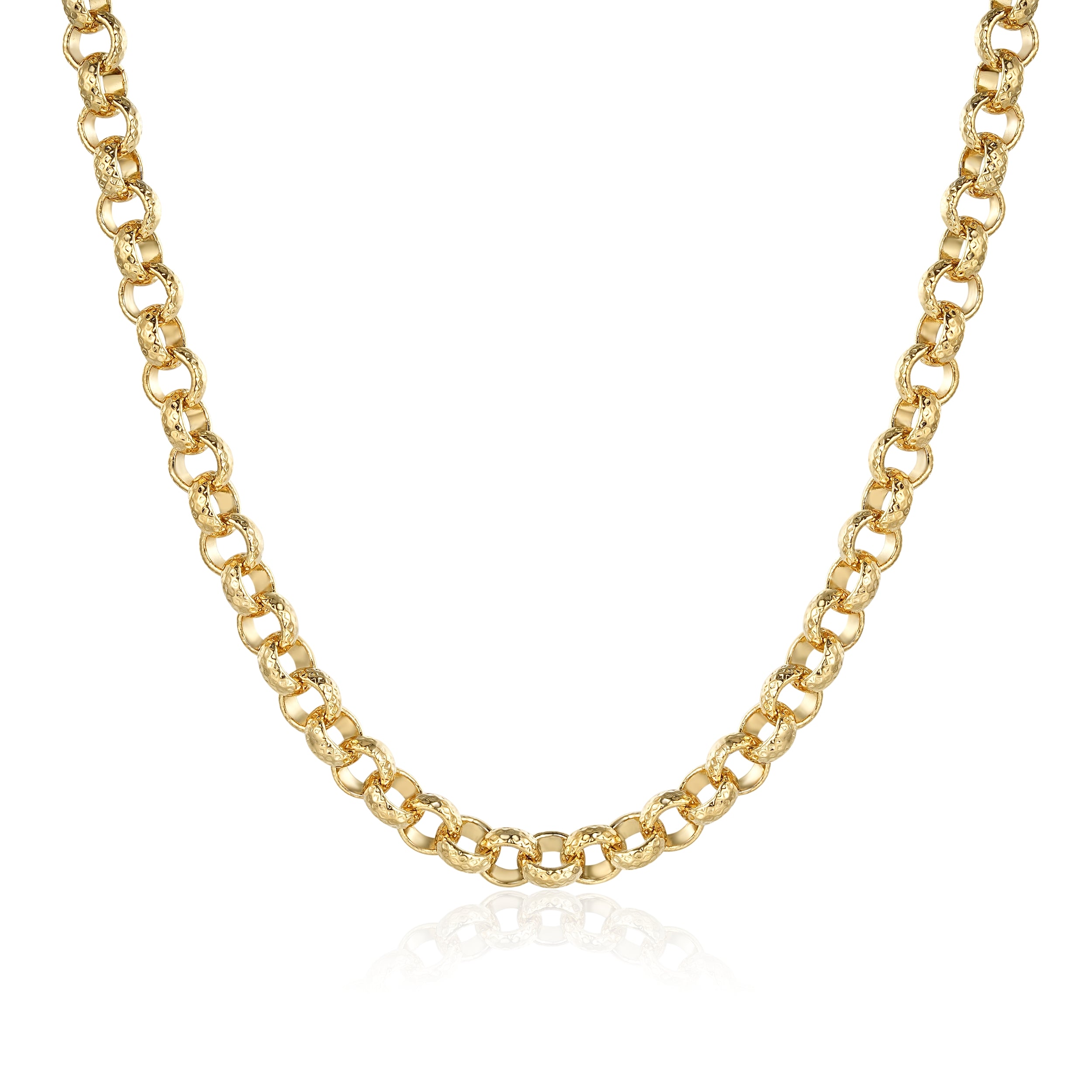 New 8mm Gold Diamond Cut Pattern Belcher Chain