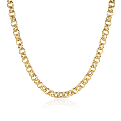 New 8mm Gold Diamond Cut Pattern Belcher Chain