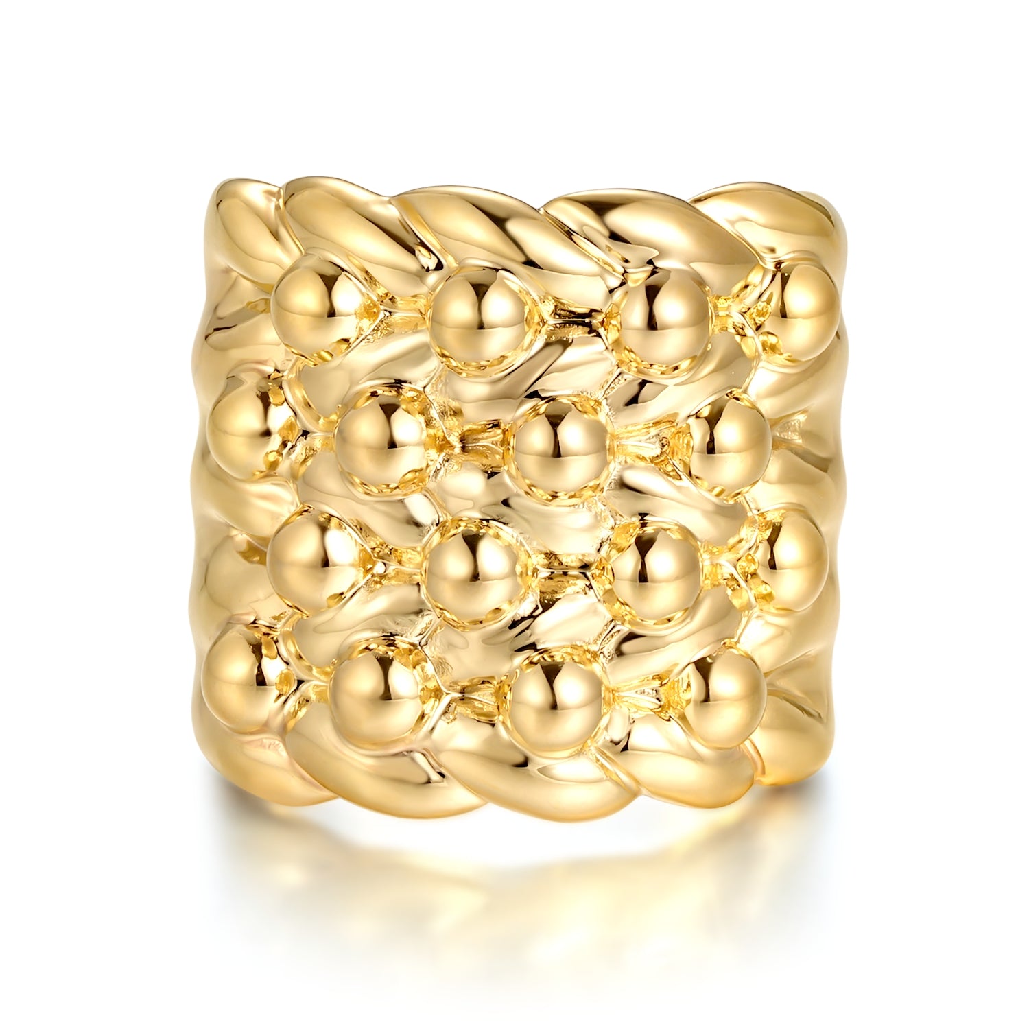 Gold 4 Row Keepers Ring Size Q Adjustable