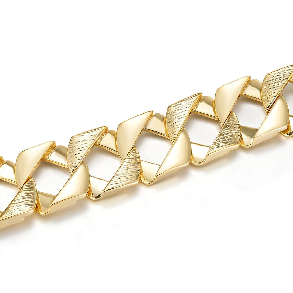 Gold Bark-Chaps Curb Chain &amp; Bracelet Set 27mm