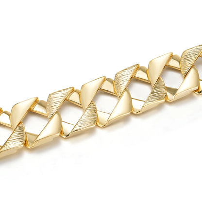Gold Bark-Chaps Curb Chain &amp; Bracelet Set 27mm