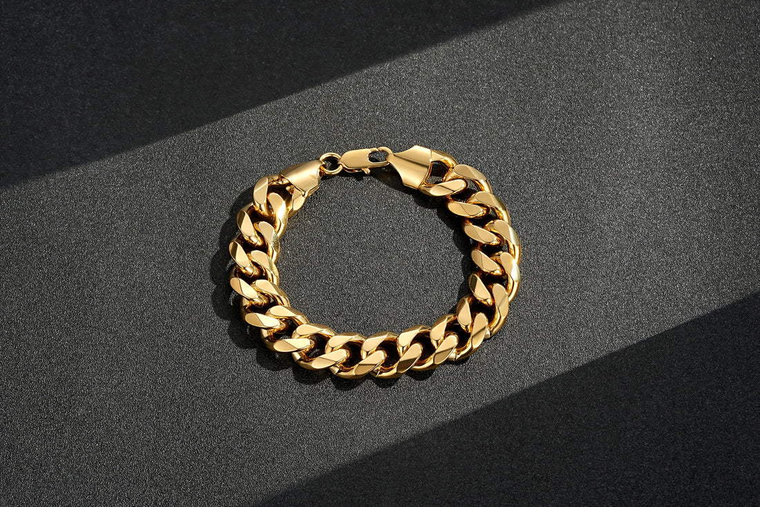 15mm Gold Cuban Link Bracelet 8 Inches Heavy 65g Solid Statement Chain Jewellery