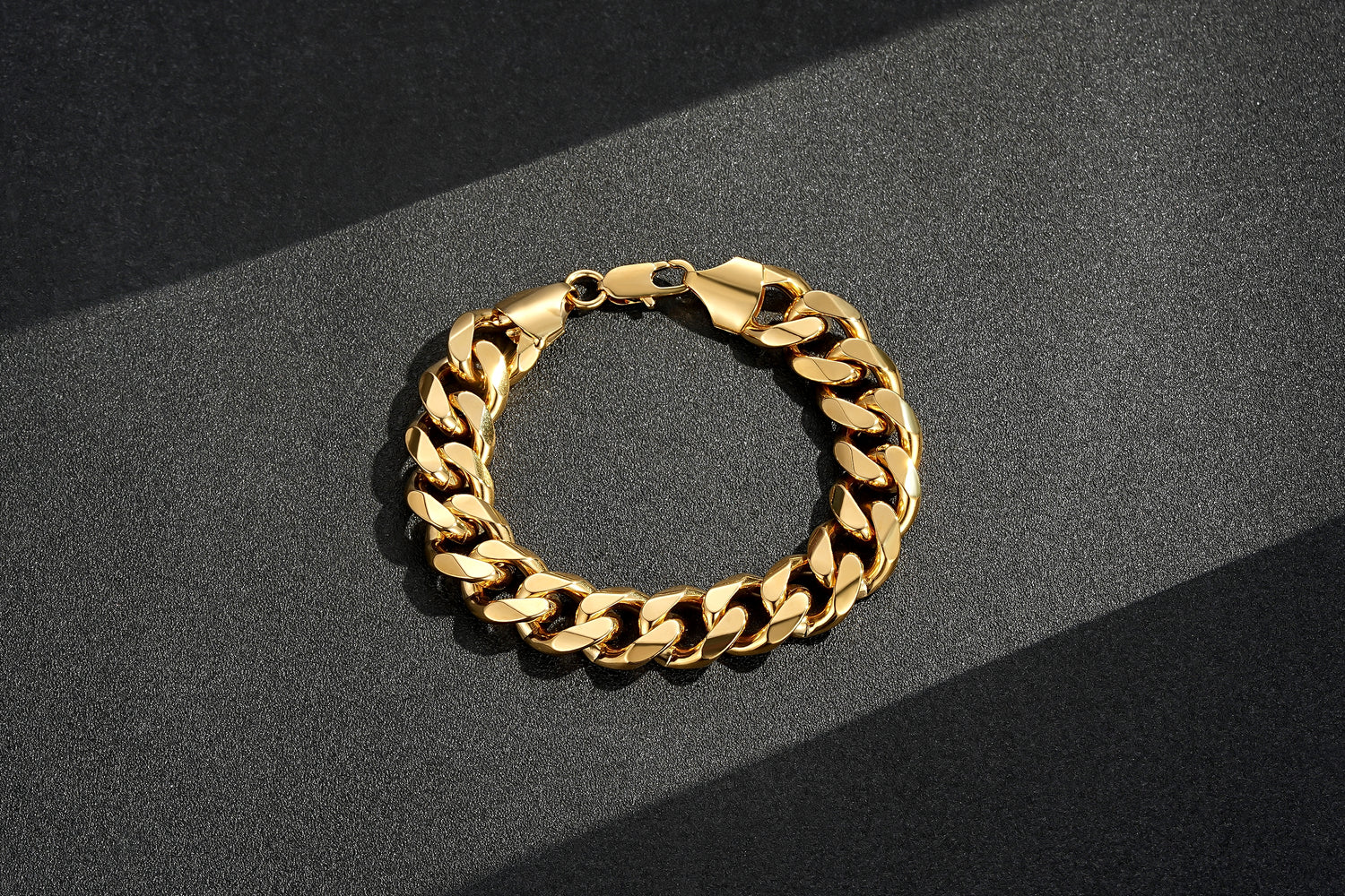 15mm Gold Cuban Link Bracelet 8 Inches Heavy 65g Solid Statement Chain Jewellery