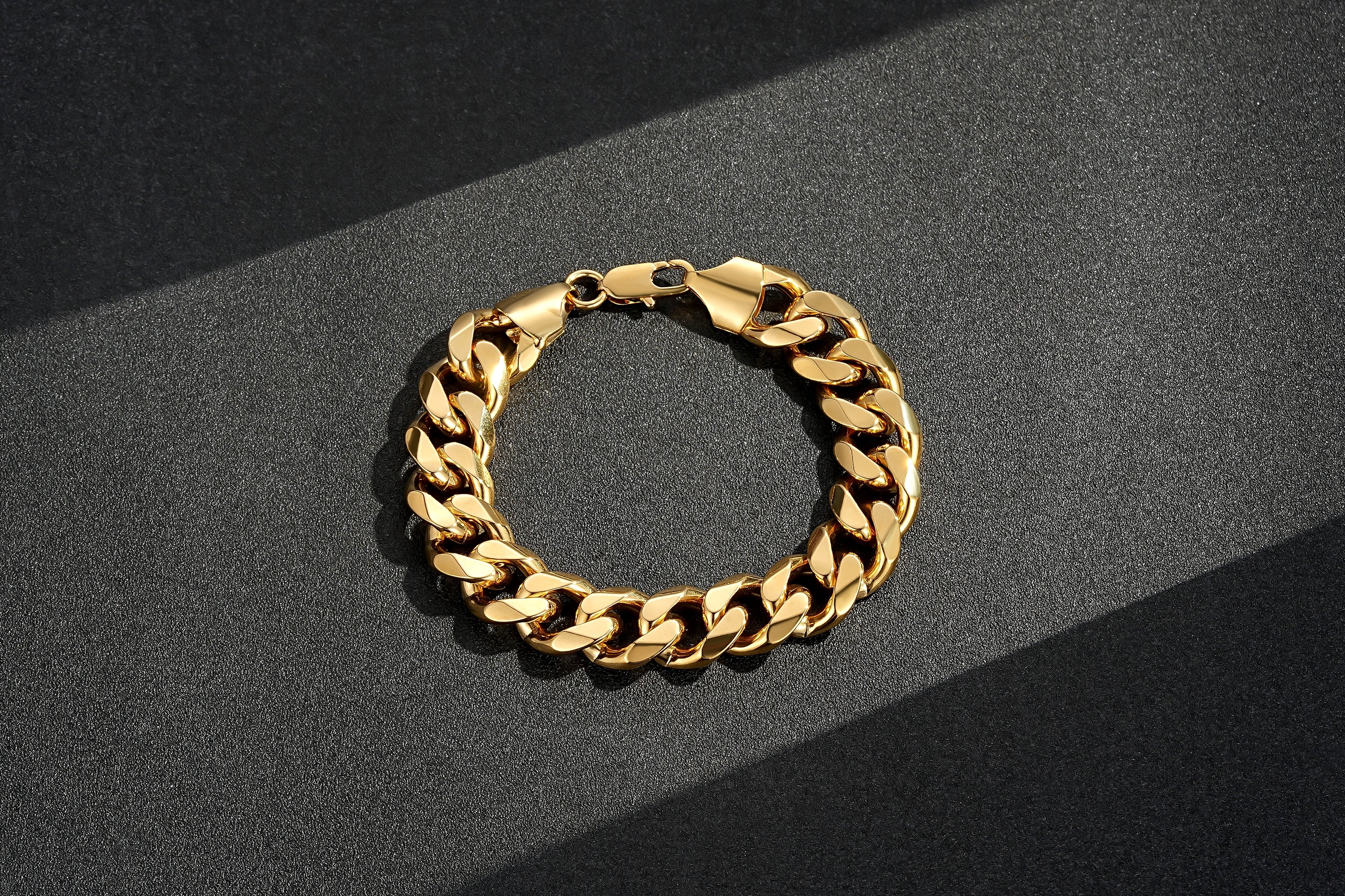 15mm Gold Cuban Link Bracelet 8 Inches Heavy 65g Solid Statement Chain Jewellery