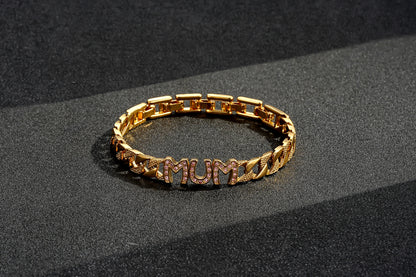 8mm Mum Cuban Bracelet – Full Link, Pink Stones – Fits 8-Inch Wrist - 22g