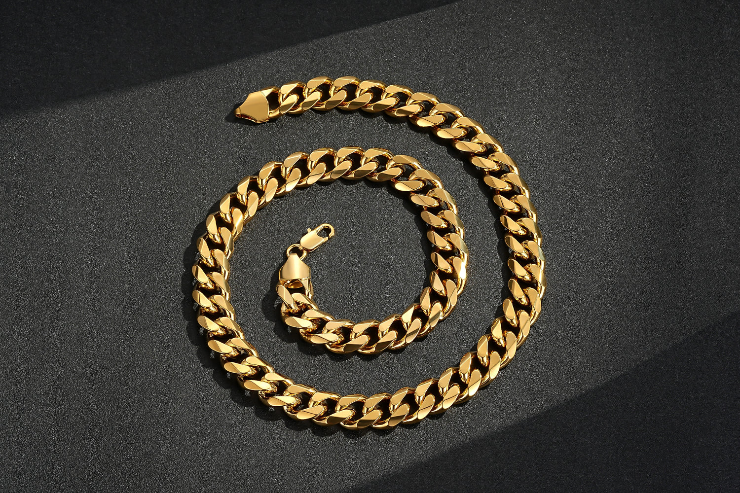 15mm Gold Cuban Link Chain Necklace 24 Inches Heavy 206g Solid Statement Jewellery