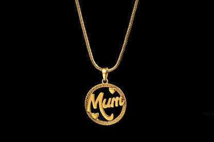 MUM Pendant Gold Necklace 22” Snake Chain Mother’s Day Gift for Her 17g