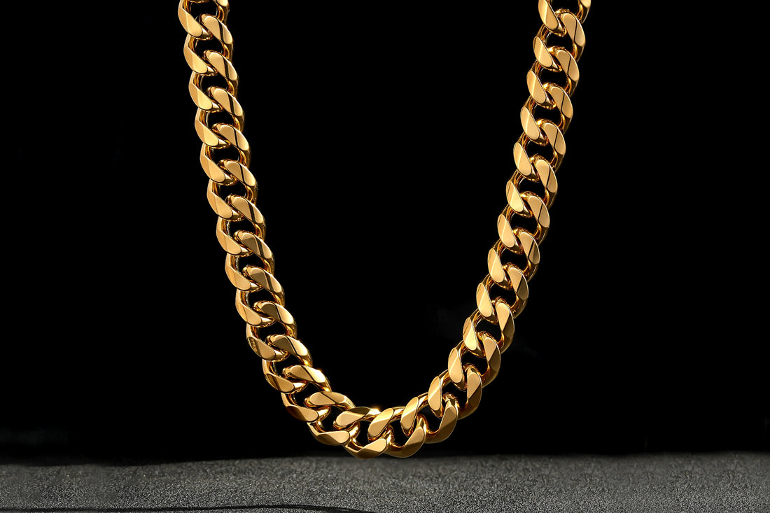 15mm Gold Cuban Link Chain Necklace 24 Inches Heavy 206g Solid Statement Jewellery