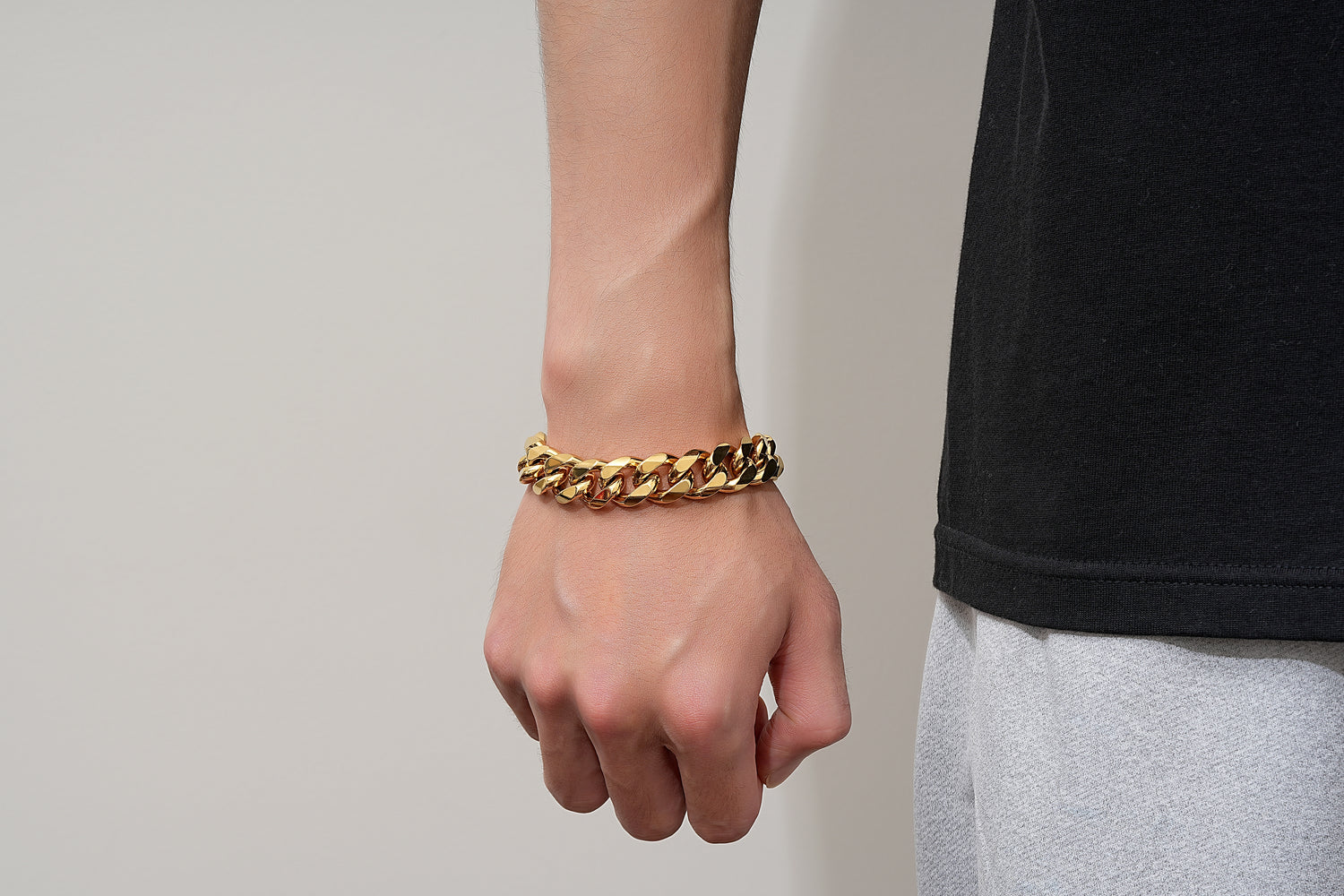 15mm Gold Cuban Link Bracelet 8 Inches Heavy 65g Solid Statement Chain Jewellery