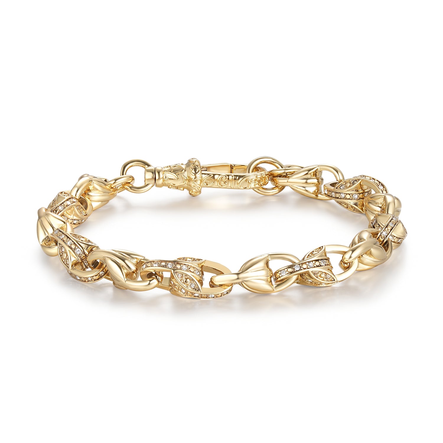 New 9mm Gold Tulip Bracelet Pattern Albert Clasp