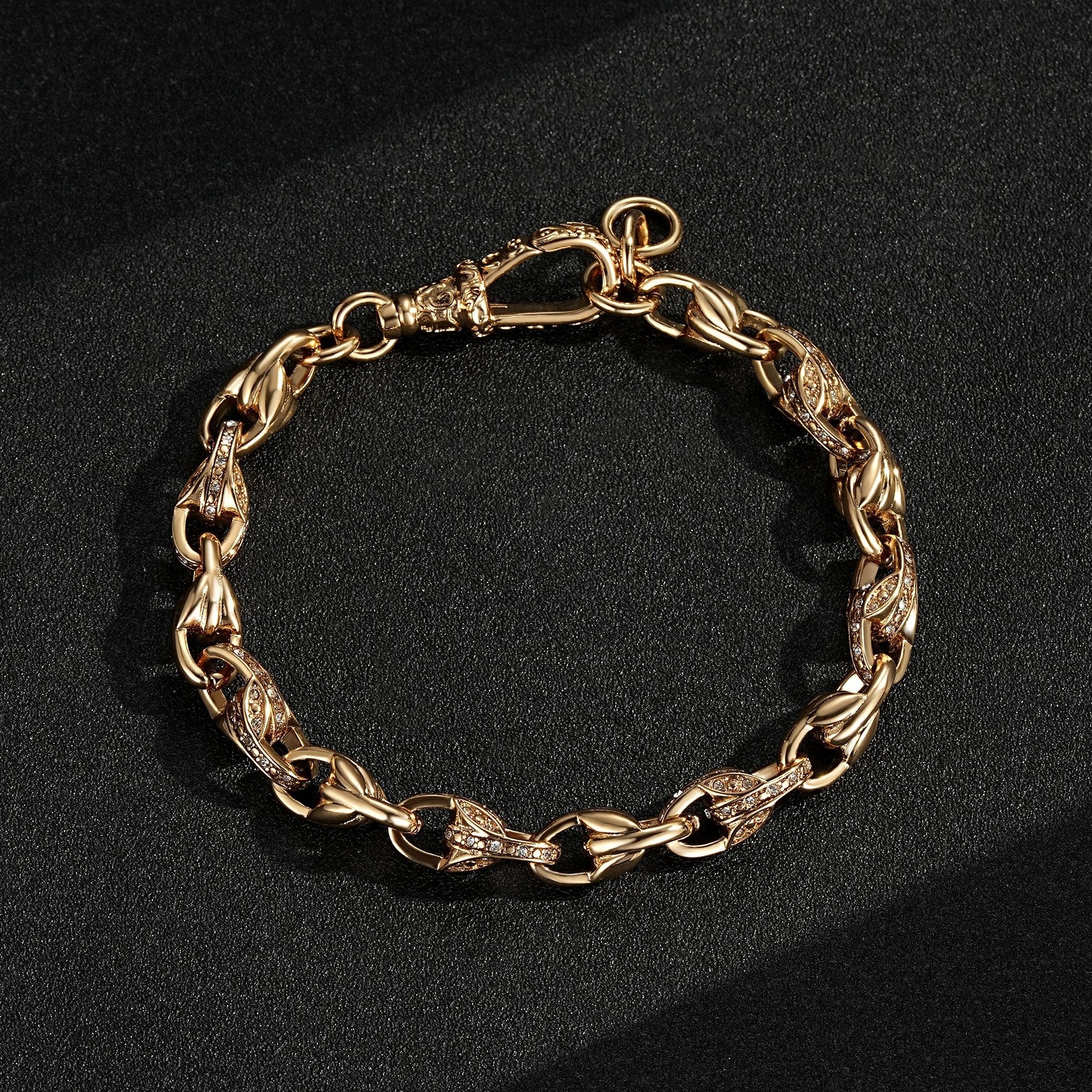 New 9mm Gold Tulip Bracelet Pattern Albert Clasp