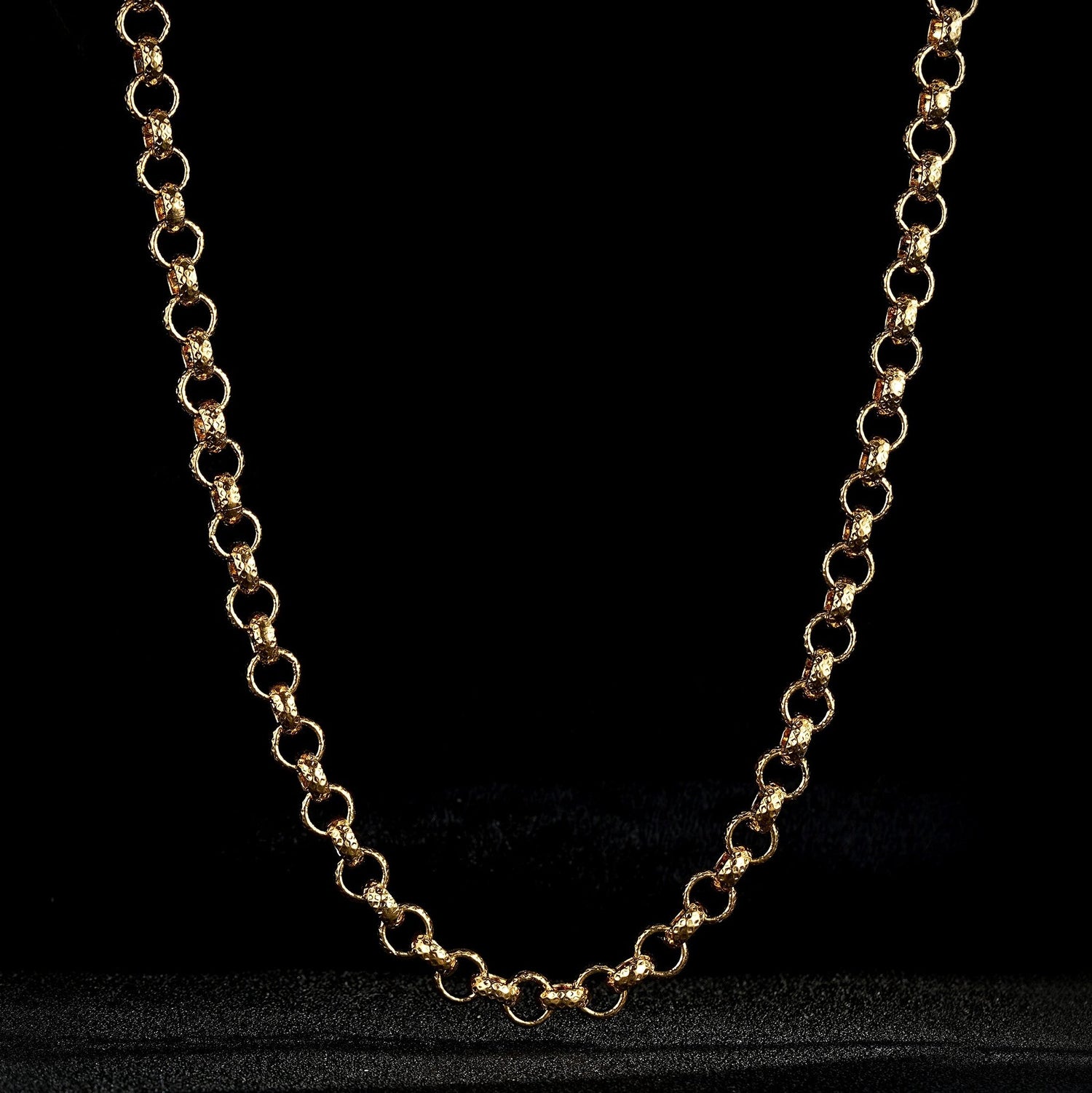 New 8mm Gold Diamond Cut Pattern Belcher Chain