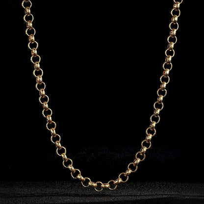 New 8mm Gold Diamond Cut Pattern Belcher Chain