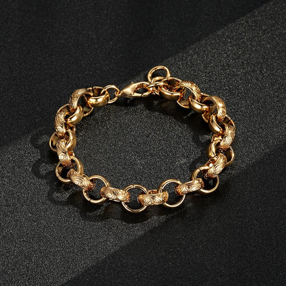 15mm wide gold Belcher bracelet, 8-9.3 inches long, 72 grams.