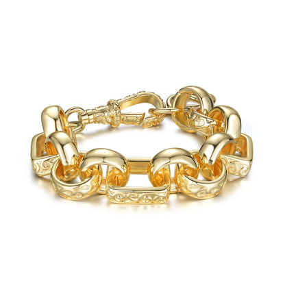 10mm gold gypsy link belcher bracelet