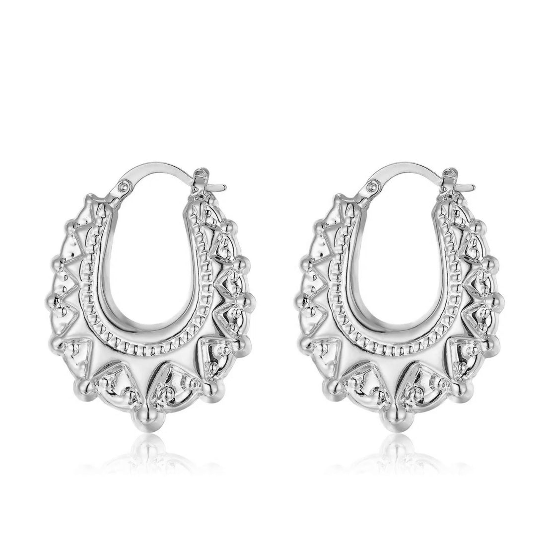 Silver 30mm Oval Gypsy Creole Earrings