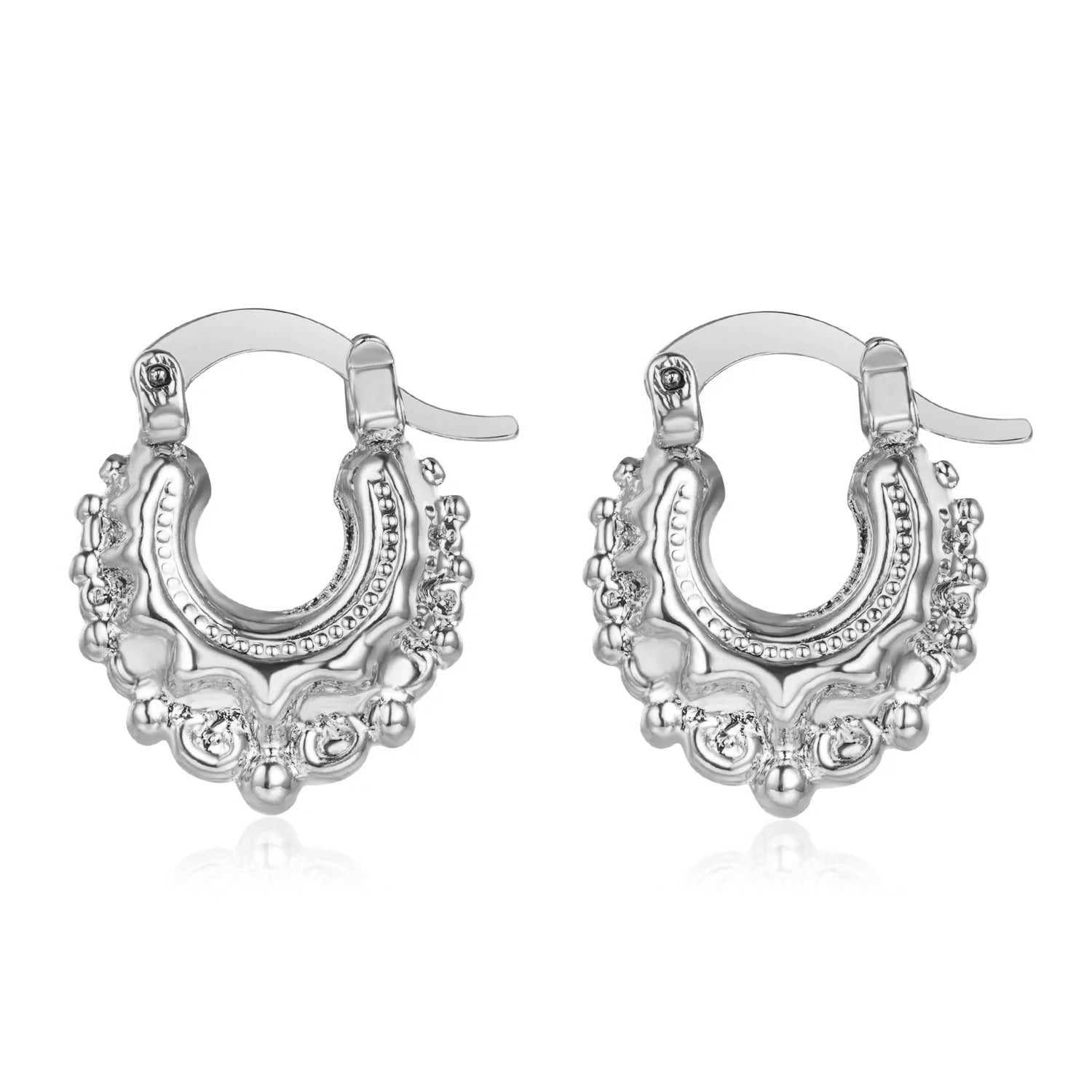 Silver Baby Gypsy Creole Earrings