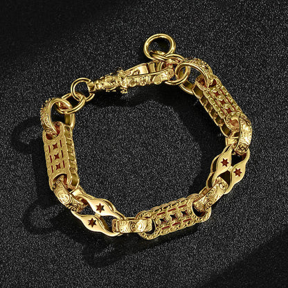 11mm gold stars and bars bracelet