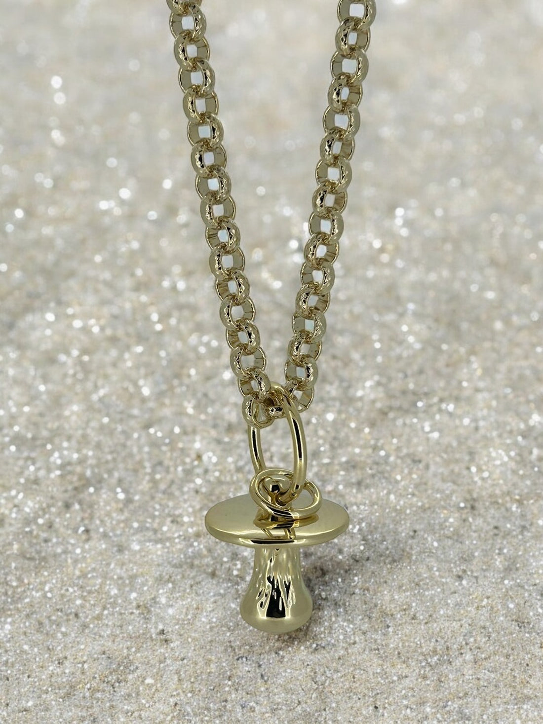 New Gold Dummy Pendant Necklace 20 Inch 8mm Belcher Chain