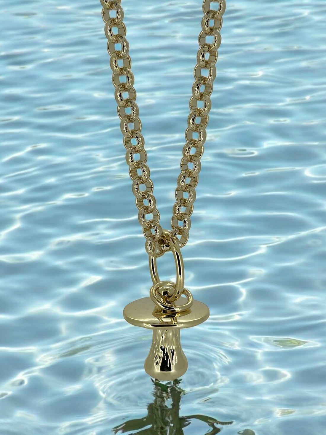 New Gold Dummy Pendant Necklace 20 Inch 8mm Belcher Chain