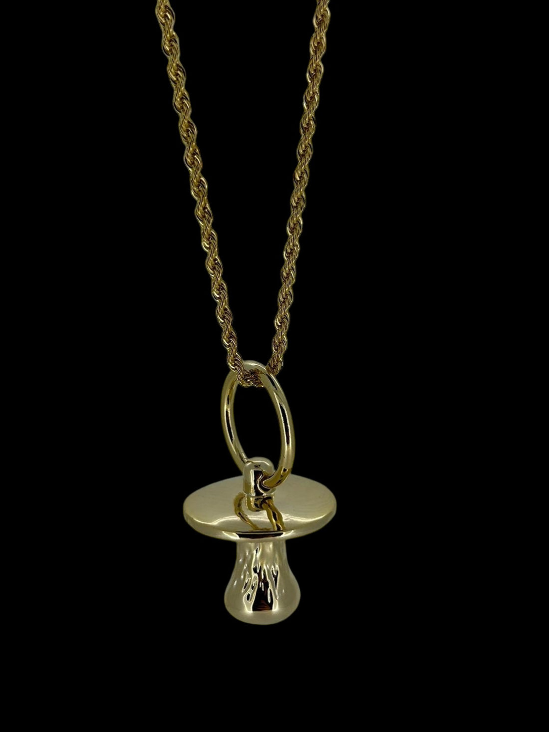 Gold Dummy Pendant Necklace 22 Inch 3mm Rope Chain