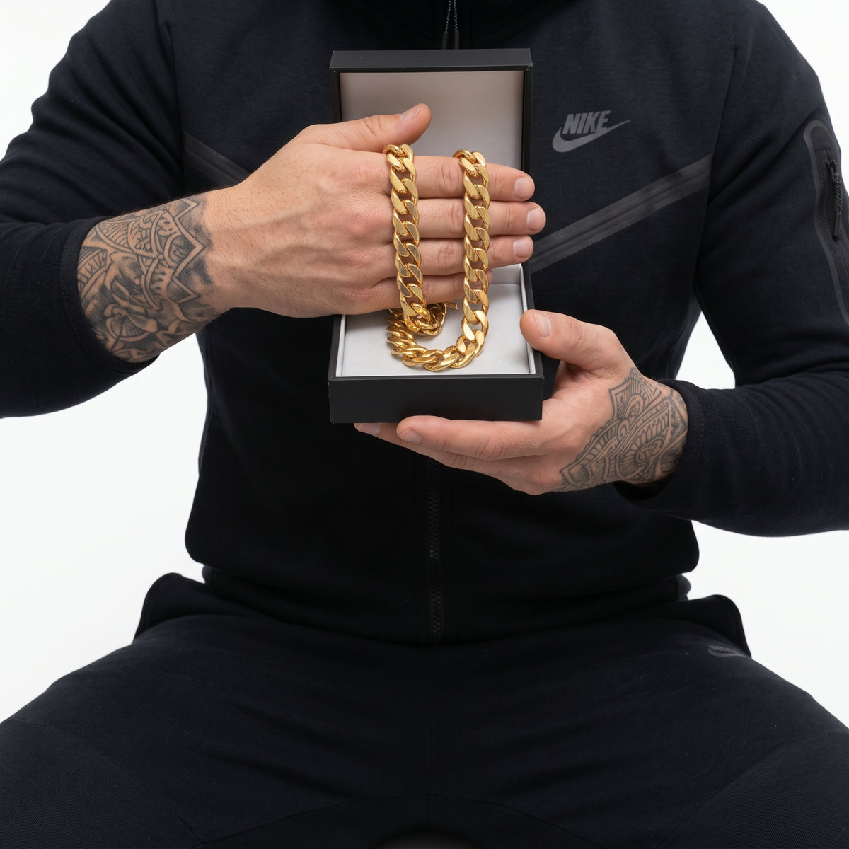 Gold Cuban Curb Set 12mm