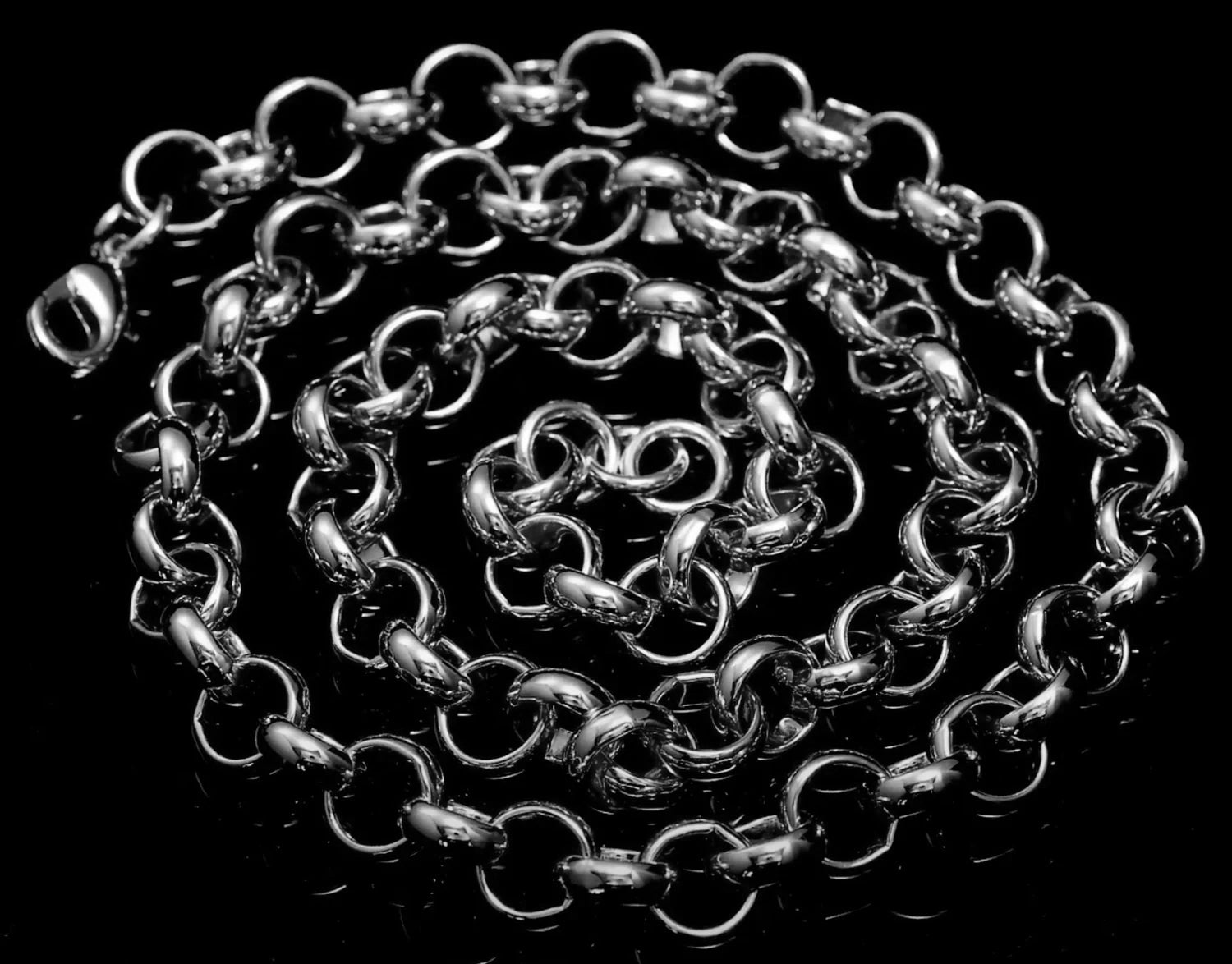 10mm Silver-Filled Diamond Cut Belcher Chain 24 Inch Unisex (New)