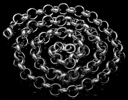 10mm Silver-Filled Diamond Cut Belcher Chain 24 Inch Unisex (New)