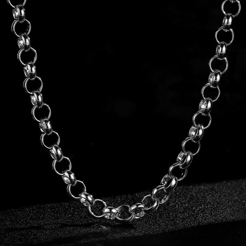 10mm Silver-Filled Diamond Cut Belcher Chain 24 Inch Unisex (New)
