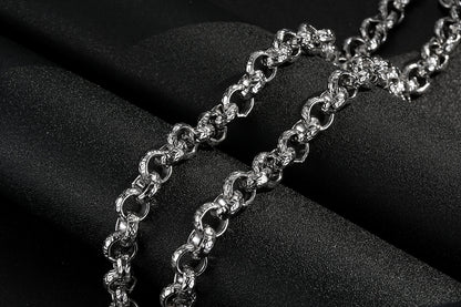 Premium 12mm Silver Plated Diamond Cut Pattern Belcher Chain 30 Inch