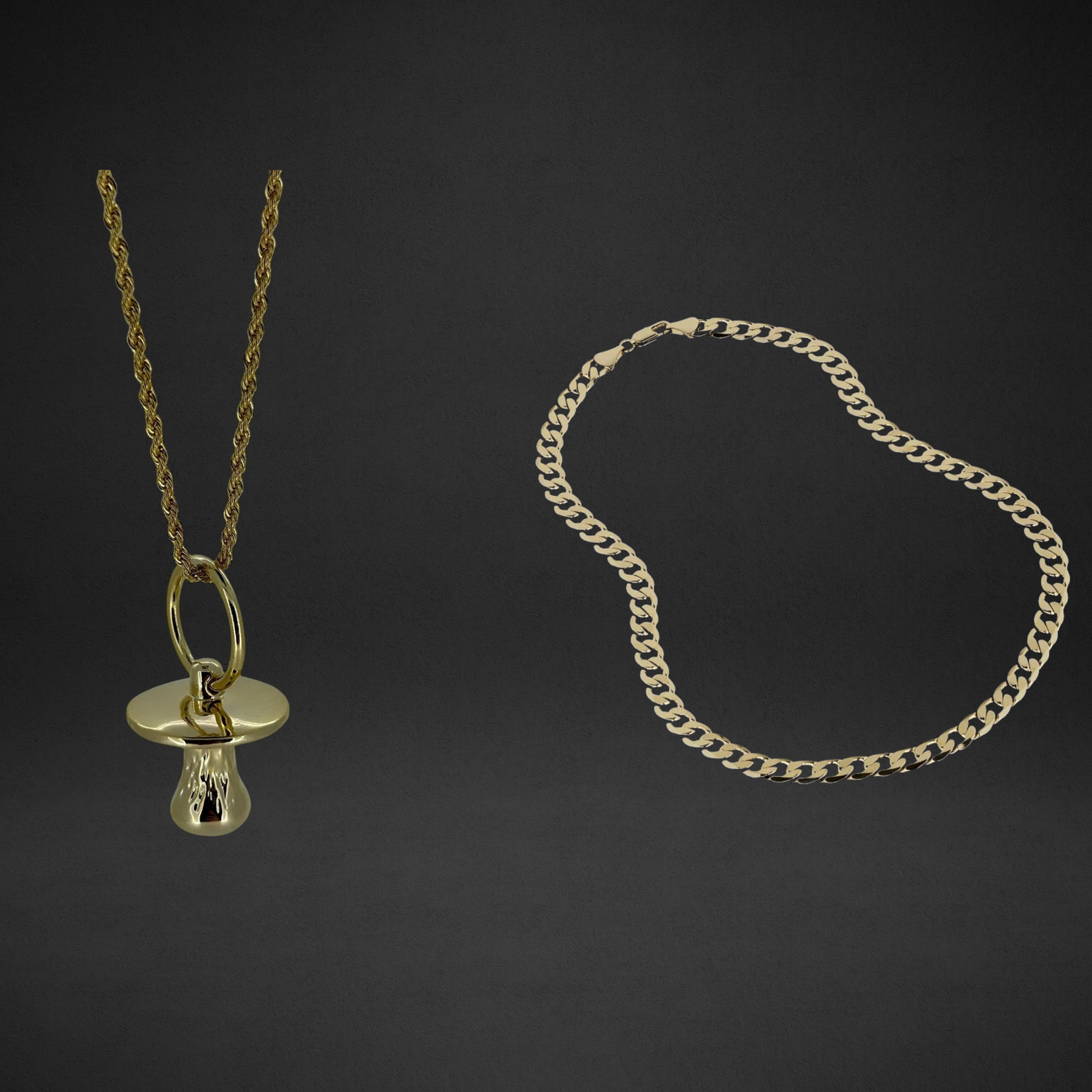The Street Gold Combo 24 inch Cuban &amp; Pendant