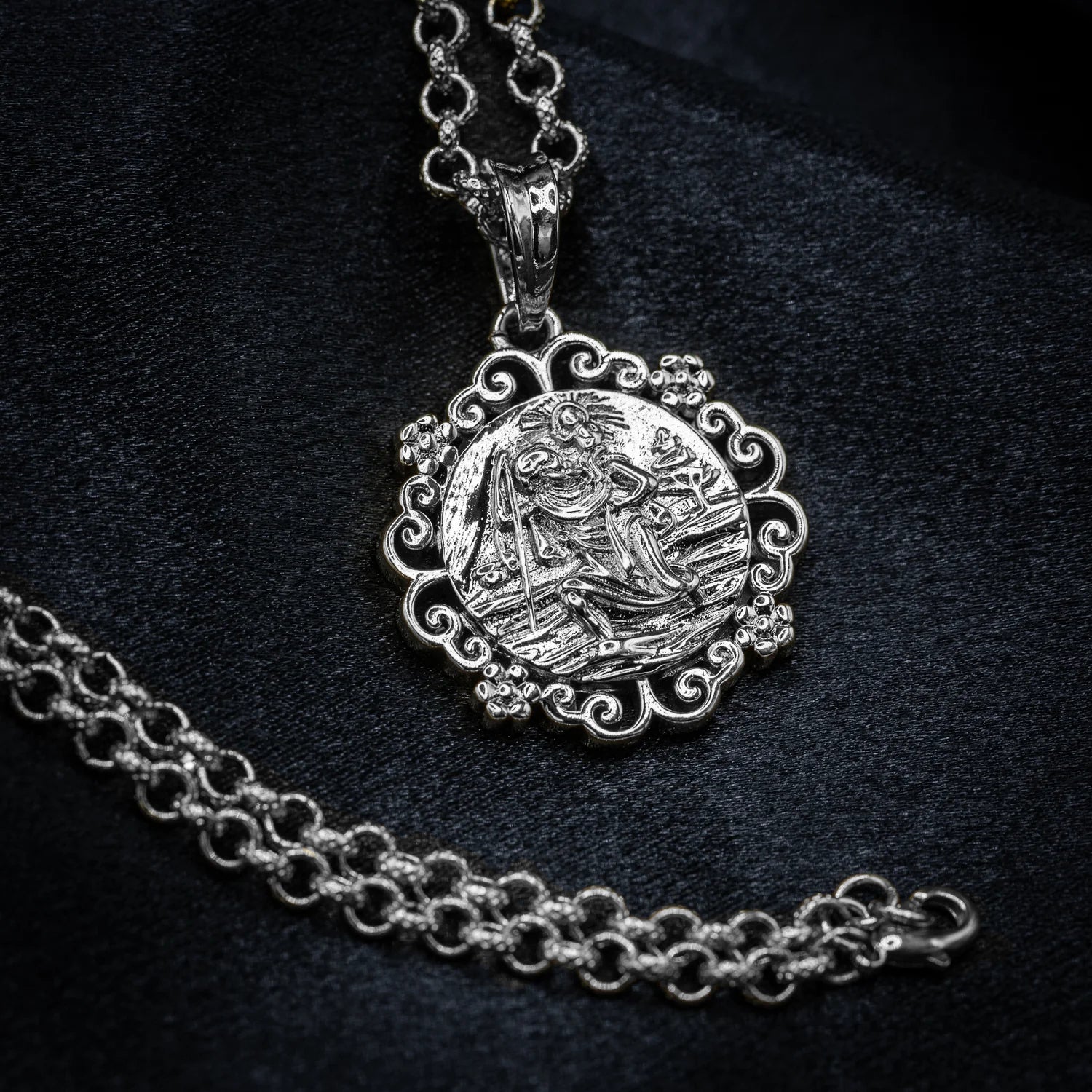 Waterproof Silver St Christopher Pendant