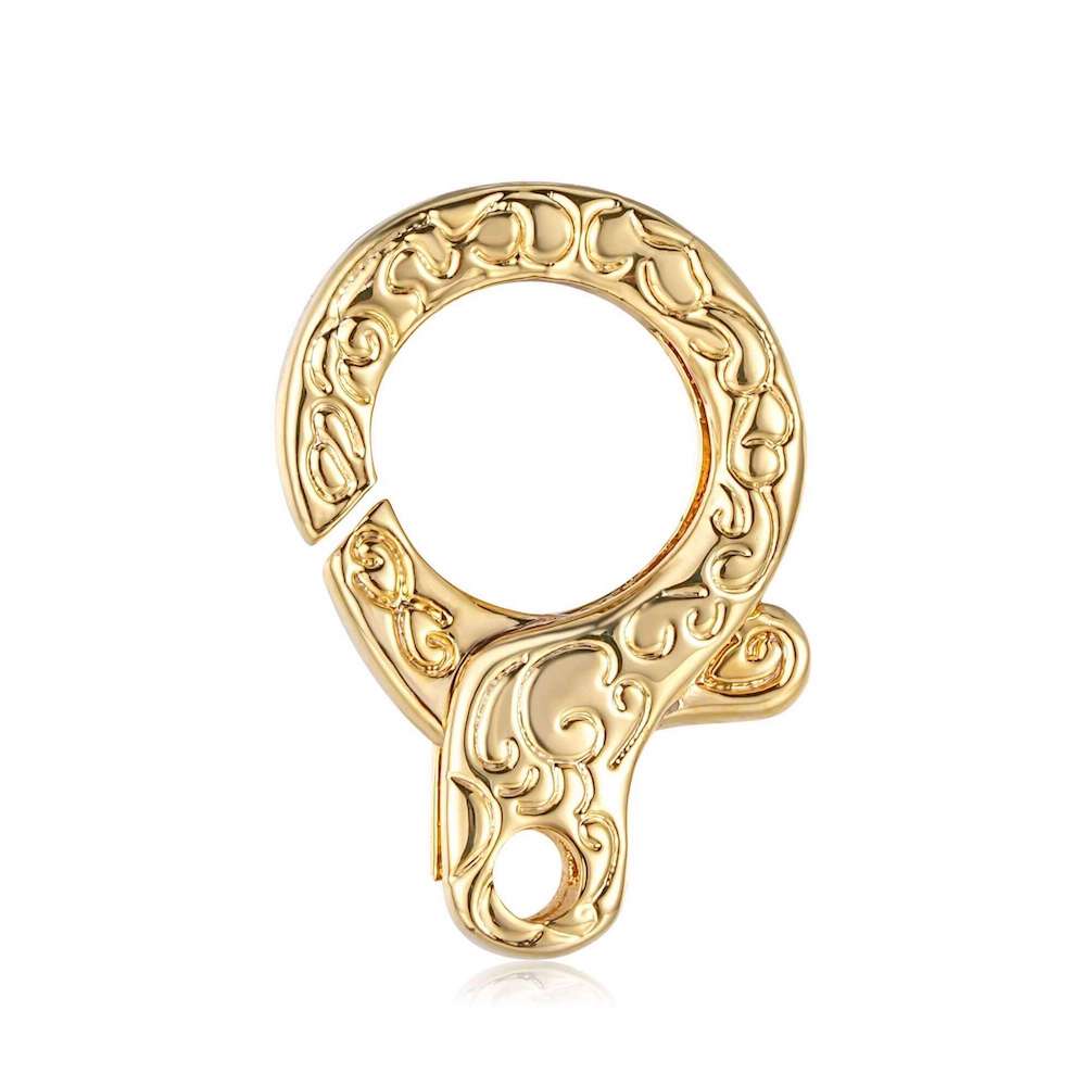 Gold Patterned Lobster Clasp Fits 8mm/12mm