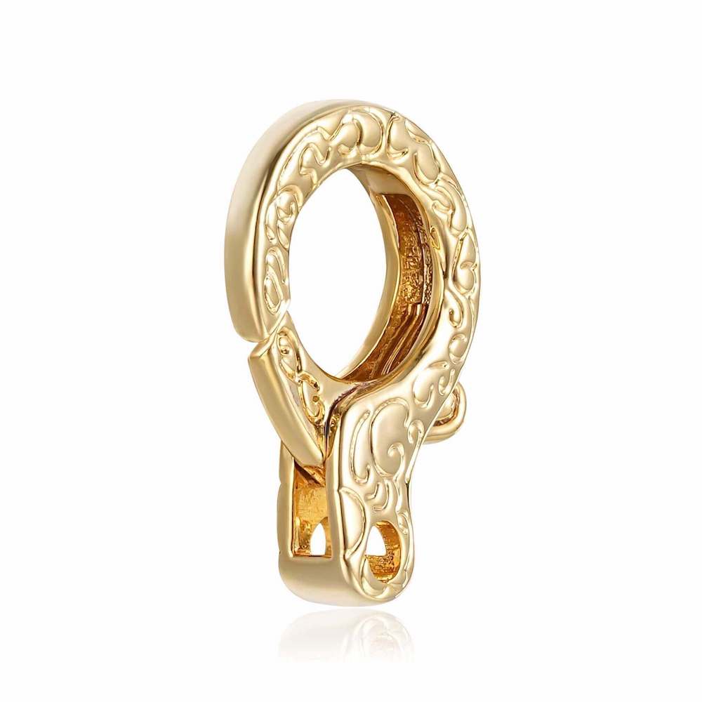 Gold Patterned Lobster Clasp Fits 8mm/12mm