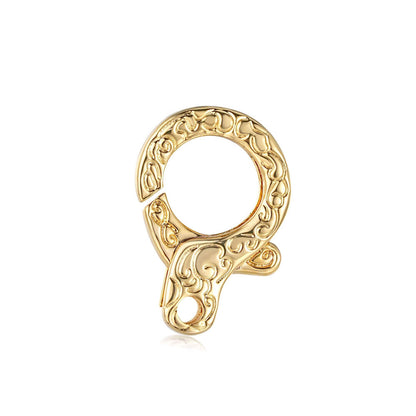 Gold Patterned Lobster Clasp Fits 8mm/12mm