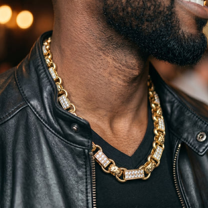 Gold Gypsy Link Belcher Chain 13mm