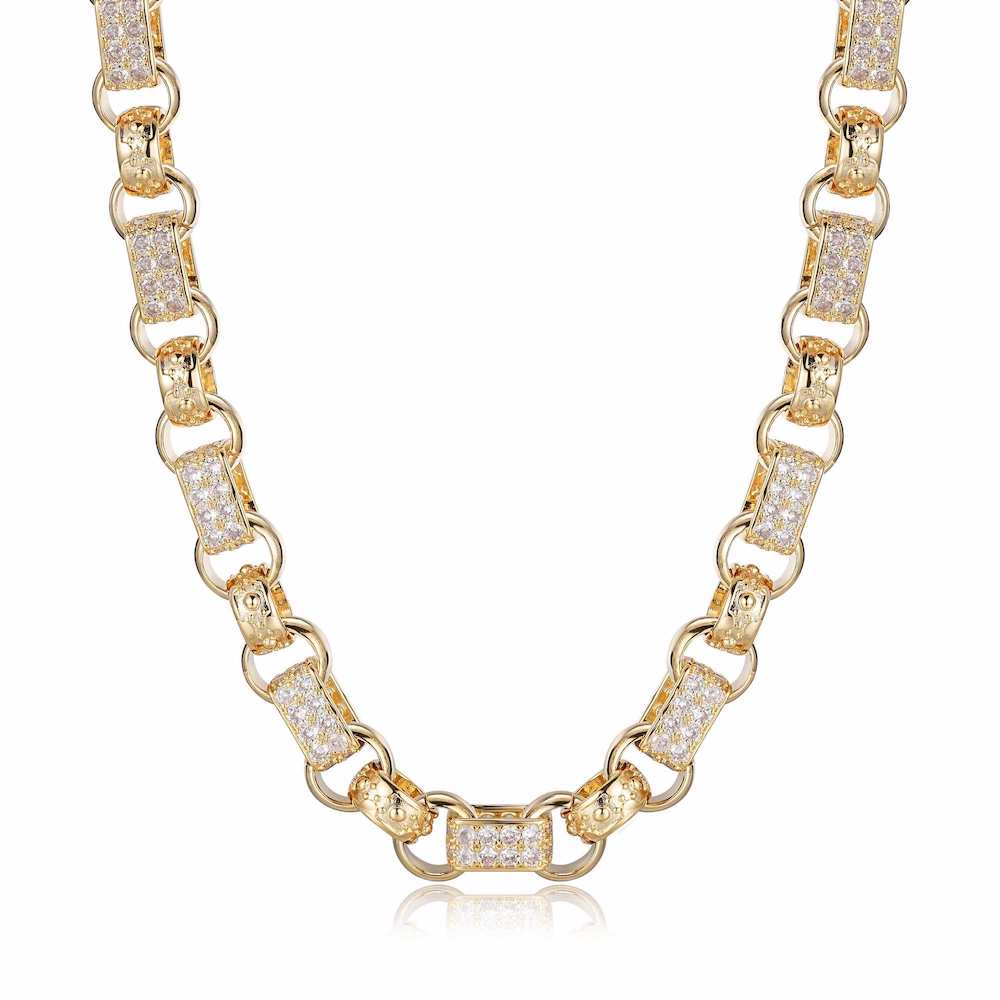 13mm Gold Gypsy Link Belcher Chain Albert Clasp 24 Inch
