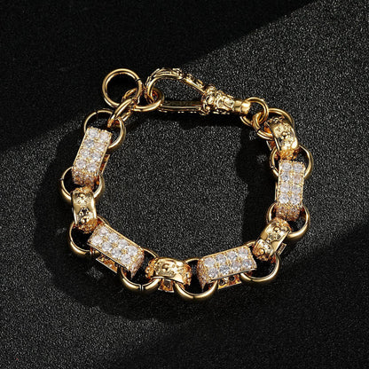 13mm Gold Gypsy Belcher Bracelet With Albert Clasp 7 Inch