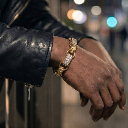 Luxury Gold XXL Gypsy Link Belcher Bracelet