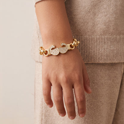 6 inch Boxing Glove Belcher Bracelet With Crystals