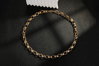 Gold 10mm Hammered Oval Belcher Necklace – 22-Inch